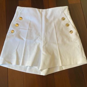 Zara White High Waisted Shorts